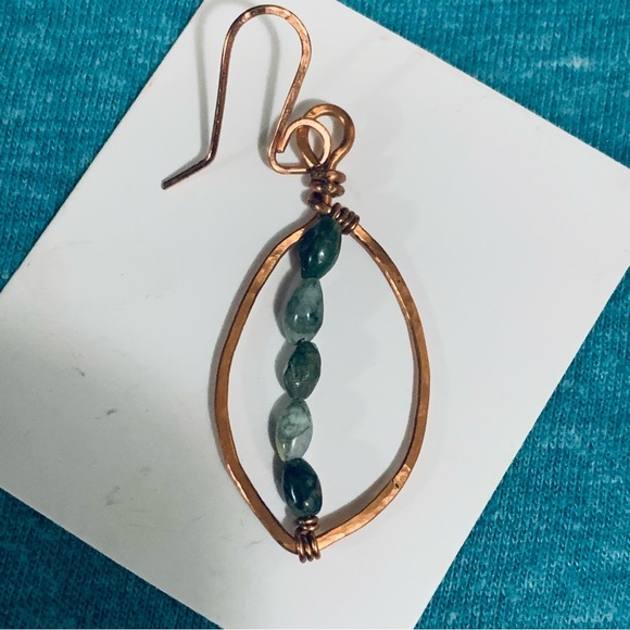 Copper and Jade Earring/Ear Decor - Picture 10 of 11